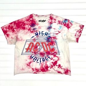 AC/DC Cropped Tie Due T-Shirt - Sz S